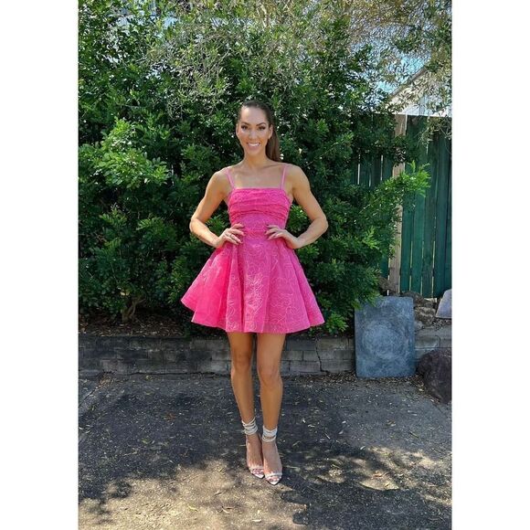 AJE Evangeline Cornelli Mini Dress pink AU8/US4 - Picture 5 of 11